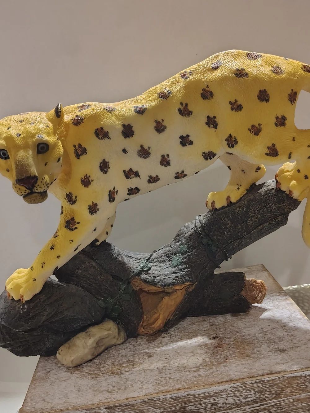Yellow Spotted Leopard Figurine Home Accent